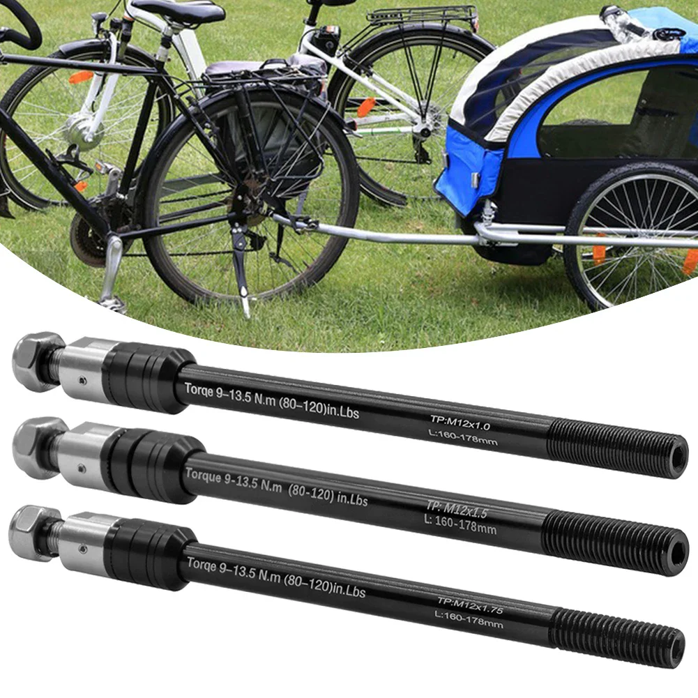 Aluminum Alloy Bike Trailer Thru Axle 160-178mm Bike Trailer Hitch Thru Axles Trailer Cargo Axle Front Fork Converter Shaft
