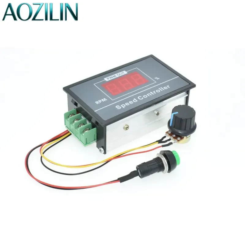 AOZILIN For Digital PWM DC Motor Speed Controller 6V 12V 24V 48V Stepless Governor Switch with Display Case