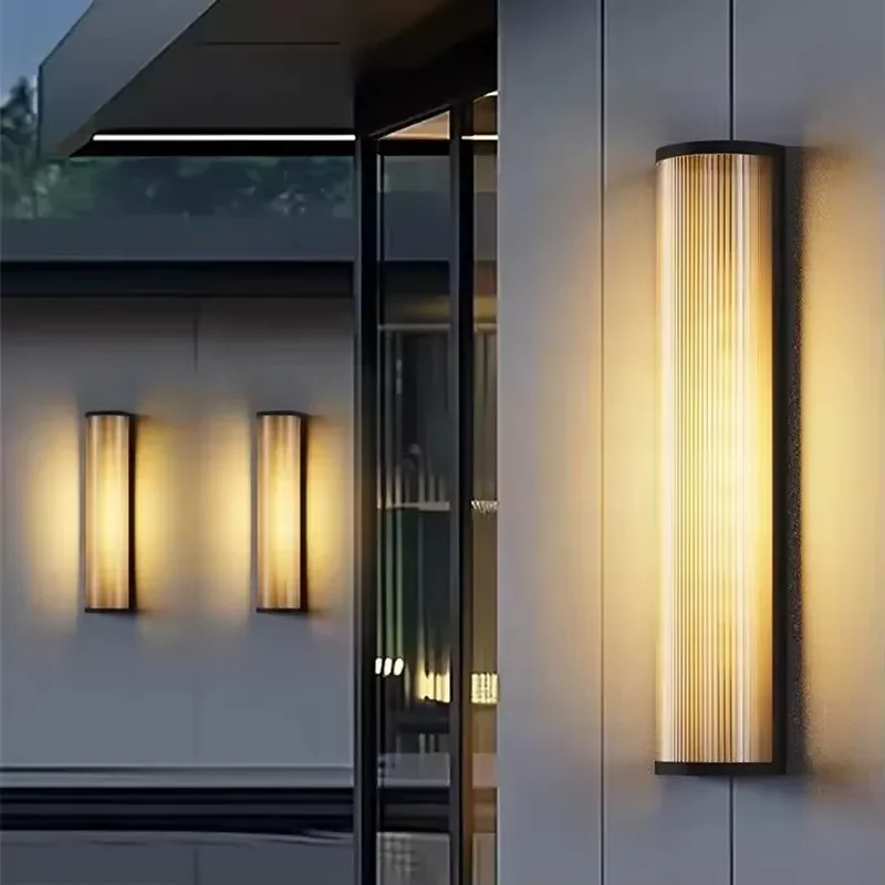 Modern Light Emitting Diode Outdoor Strip Wall Lamp, Super Bright Computer Lamp Shade, Home Courtyard Garden Corridor Wall