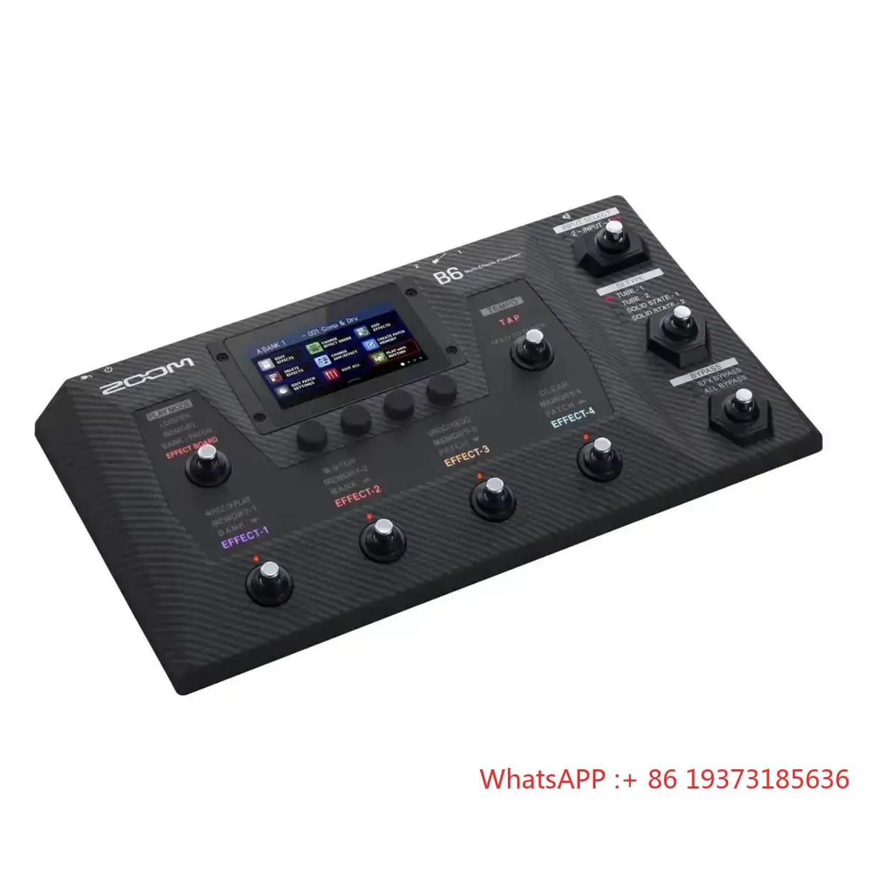 ZOOM B6 multi-effects processor with 4 DI boxes and 9 stomp switches 88.2 kHz effects processor for bass players