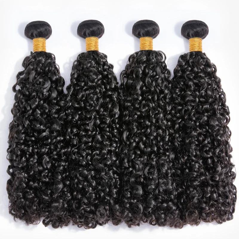 10A Brazilian Small Spirals Curly Bundles With Closure Unprocessed Double Drawn Pixie Curl Human Hair Extension With Closure