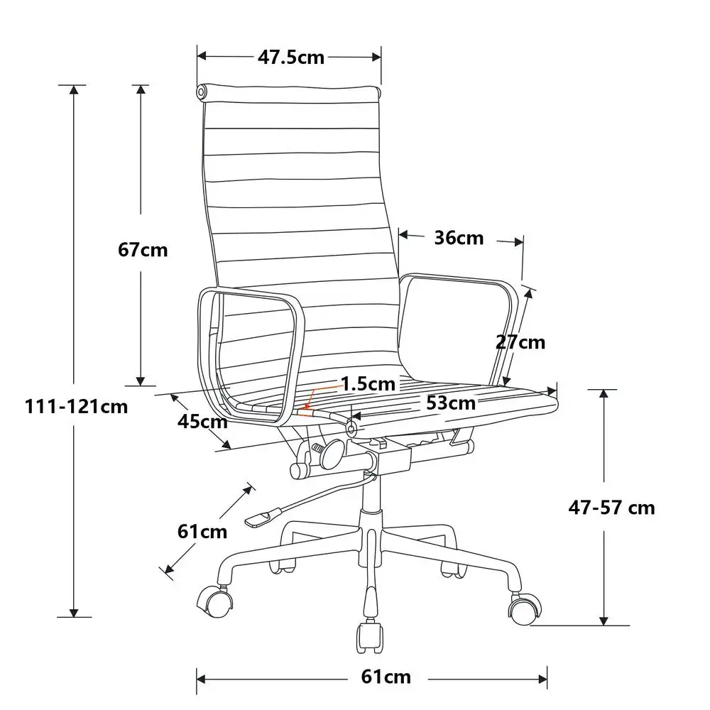 [Flash Sale]Genuine Leather Office Chair Nordic Leisure Roller Swivel Computer Chair Aluminum Base Contracted Comfortable[US-W]