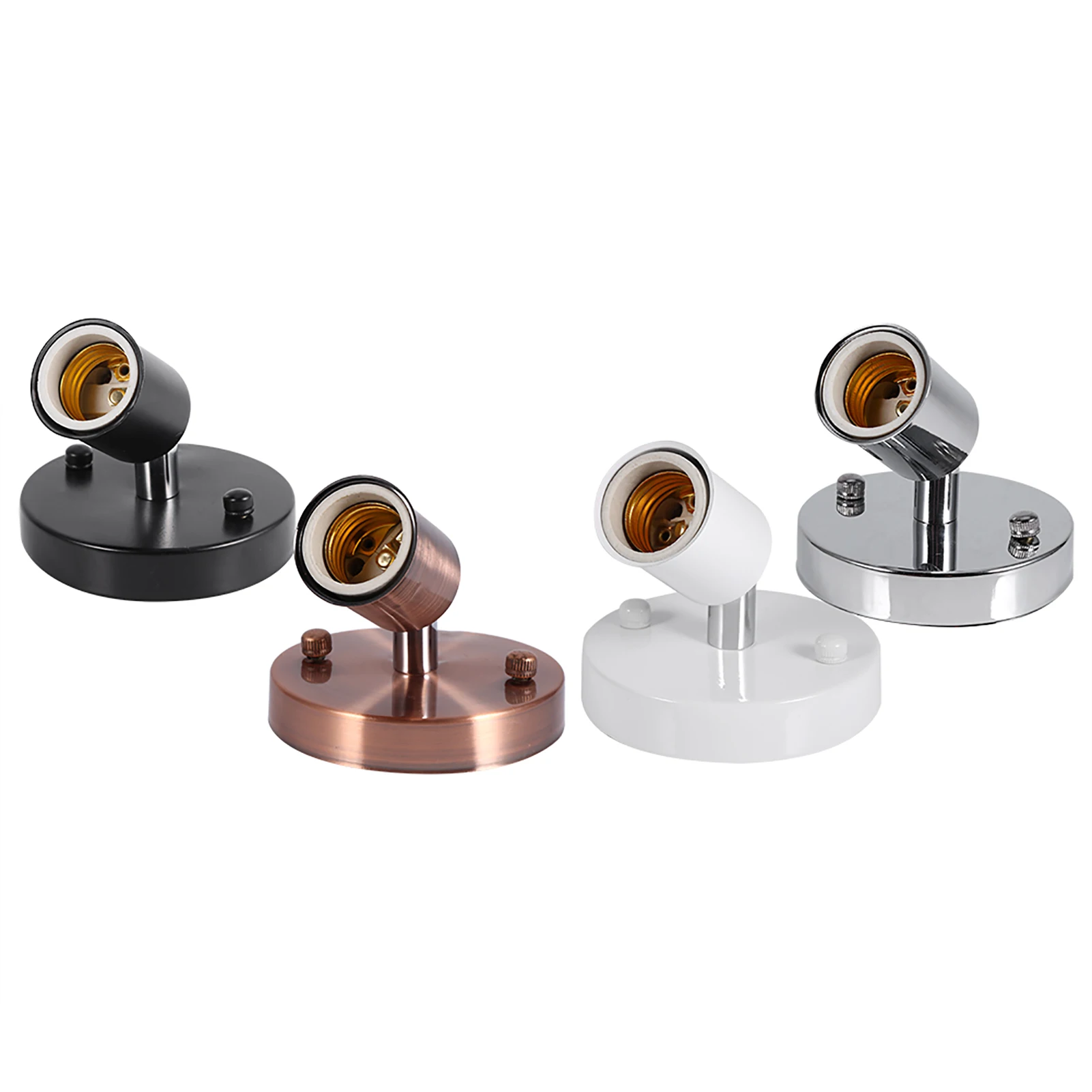 E27 Light Bulb Socket Modern Retro Ceiling Lamp Wall-Mounted Lamp Socket Convenient/Durable Can Be 180° Rotation Adsorption image 3