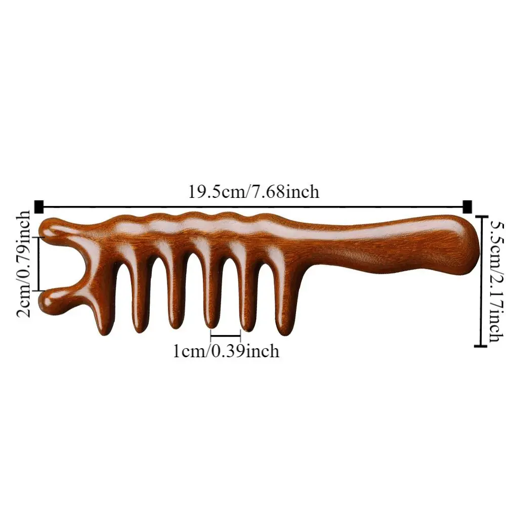 Pettine per massaggio meridiano del corpo in legno di sandalo pettine per massaggio alla testa con circolazione sanguigna a denti larghi manico in legno capelli lisci