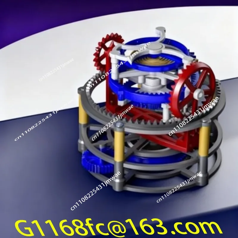 3D Printable Triple Axis Tourbillon Movement Model Bai Zhi DIY Assembly Kit
