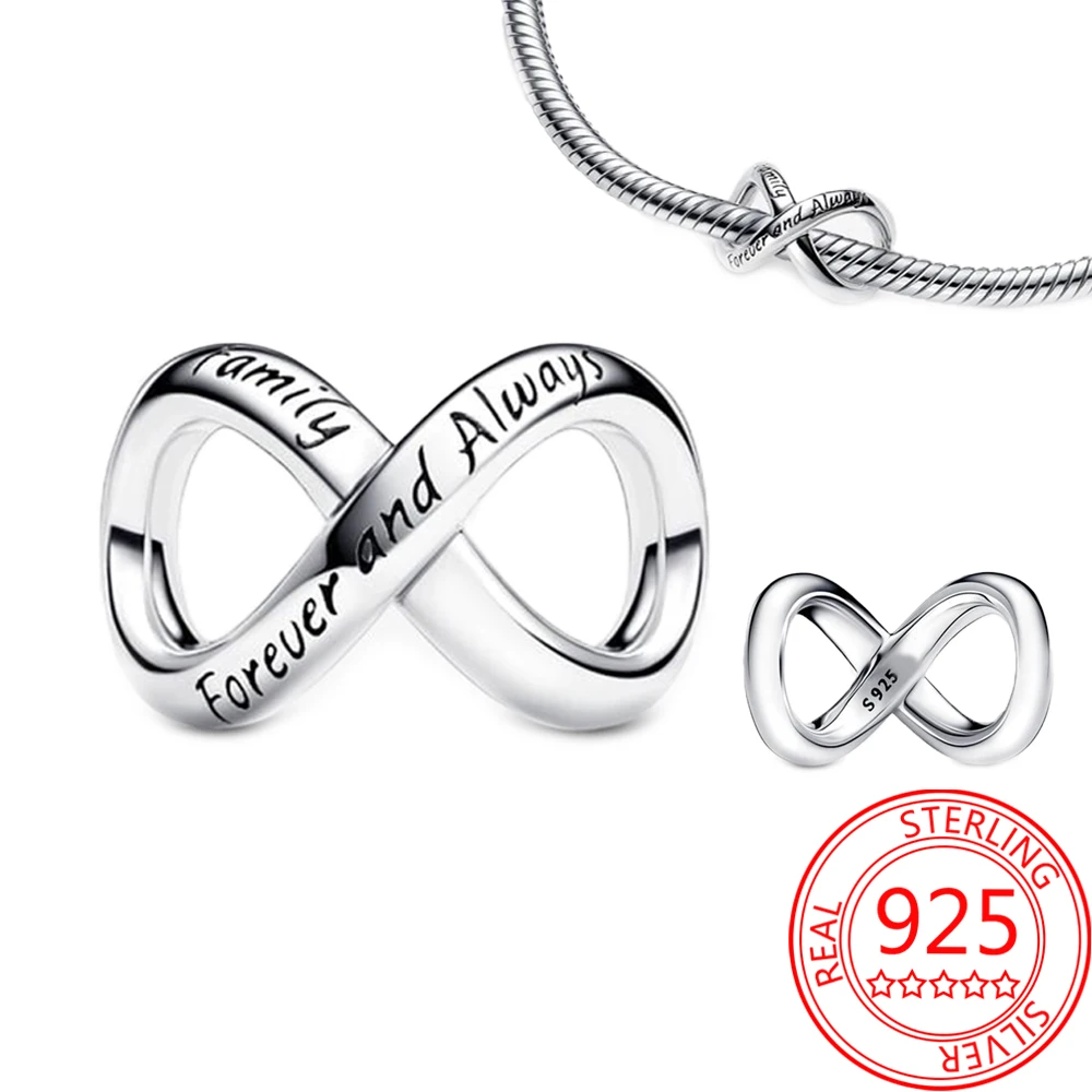 

Classics 925 Sterling Silver Forever & Always Infinity Charm Bead Fit Pandora Bracelet Boutique Features Paired with Gifts