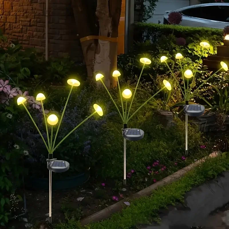 Solar Jellyfish Mushroom Garden Stake Lights 6-10LED IP65 Waterproof Lawn Patio Yard Decoration for Holiday Festival Party Decor