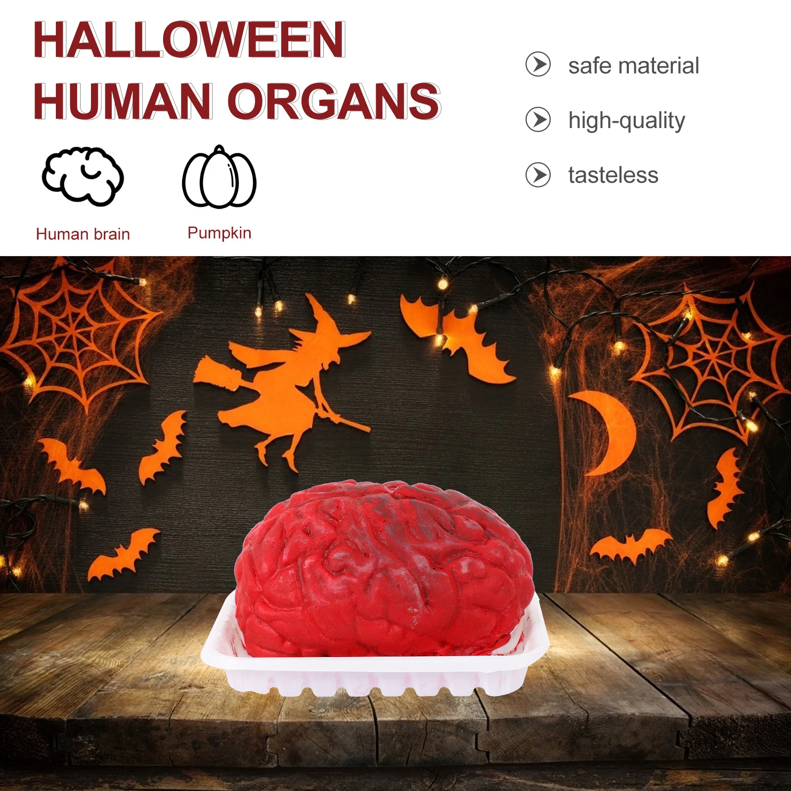 دعامة الدماغ للهالوين، ديكور الأعضاء البشرية الاصطناعية لساحة حفلات المنزل المسكون، لوازم تزيين الجهاز المحاكاة، الجدة #4