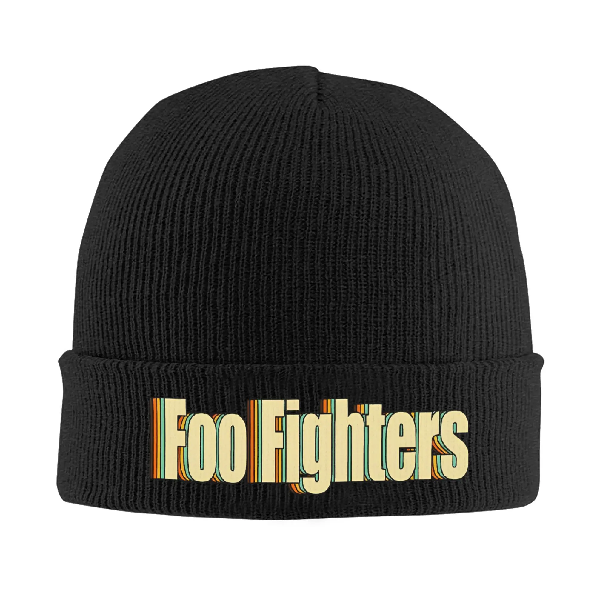 F-Foo F-Fighters Band Knitted Caps Women's Men's Skullies Beanies Autumn Winter Hat Acrylic  Warm Cap