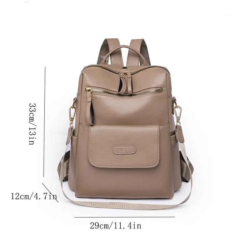 High Quality Fake Leather PU Women Backpack Waterproof Large Capacity High Quality Fake Leather WomenTravel Shoulder Backpack