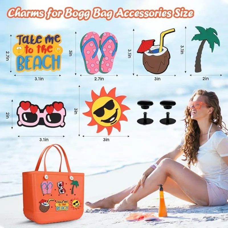 Mom Life Charms for Bogg Bag Beach Tote Bag PVC Cute Accessories for Bogg Bag/Simply Southern All Size DIY Decoration Charms