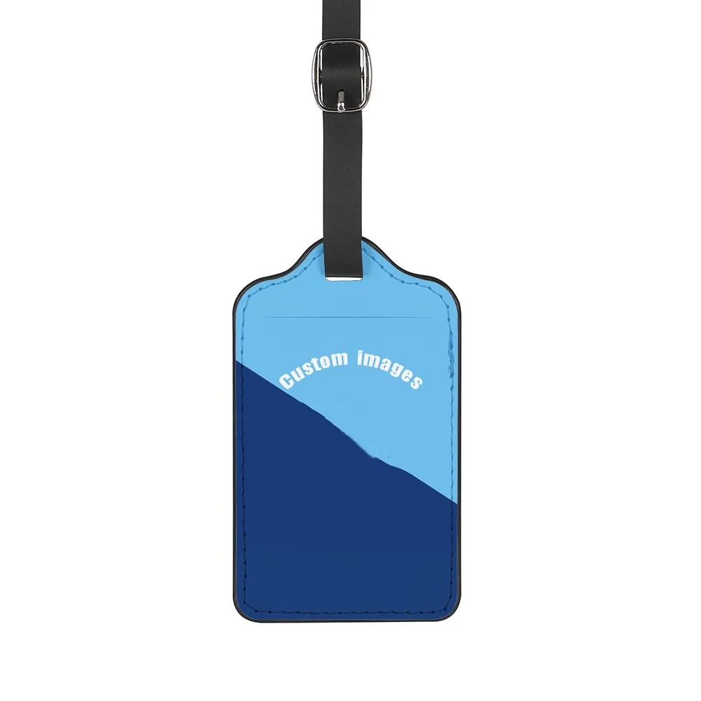 Leather Luggage Tag Creative Printed Travel Luggage Bag Tag Suitcase Identification Tag Ladies Men Portable Suitcase Tag