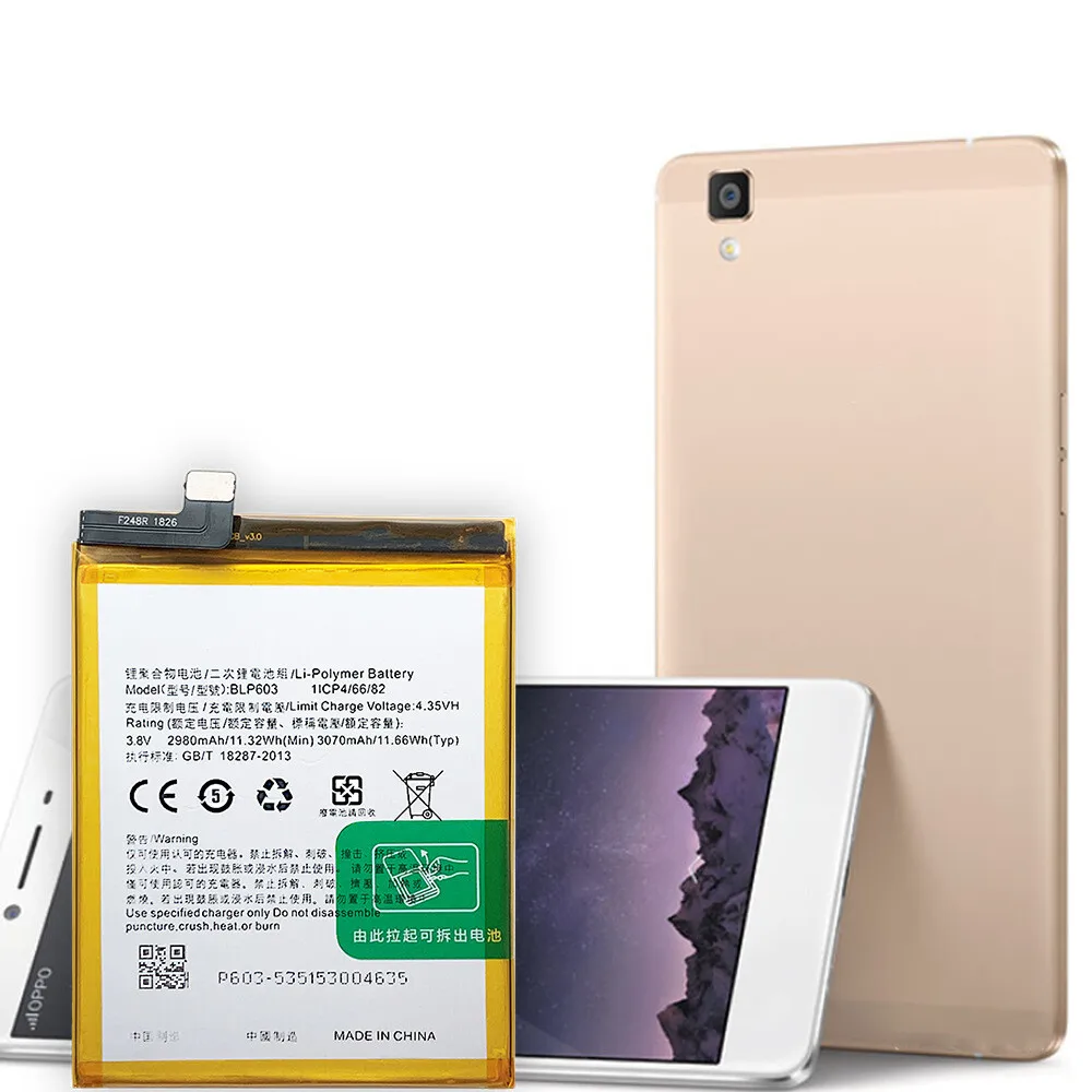 100% New Battery For OPPO BLP603 R7s R7ms R7st 3070mAh High Quality Replacement