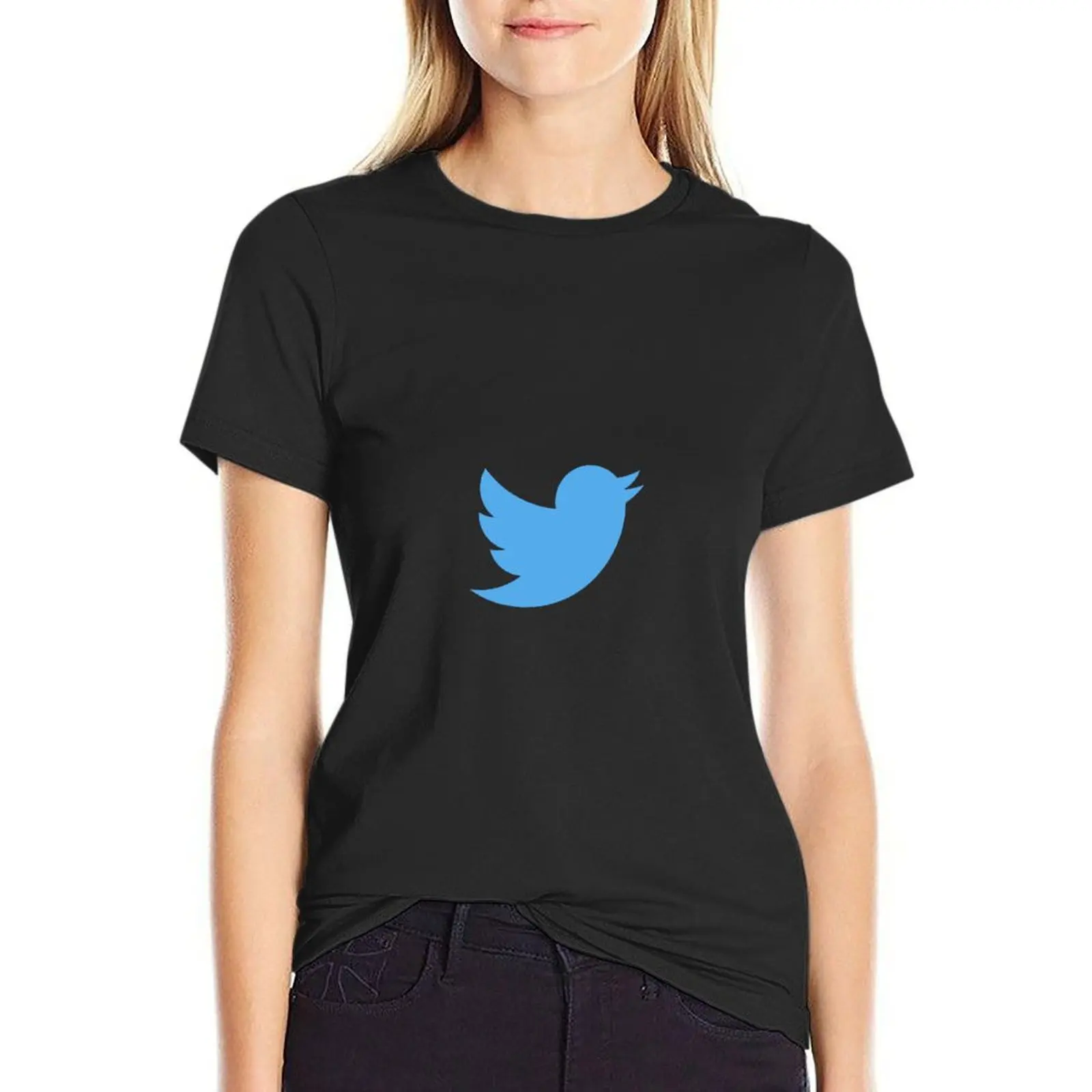 Twitter Logo T-Shirt cute tops Female clothing Women's cotton t-shirt