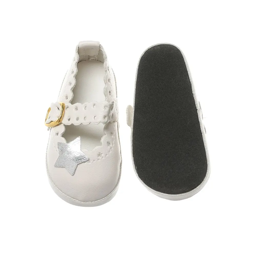 6.5cm Birthday Gifts Doll Accessories Children Clothing Accessories Doll Shoes PU Leather Shoes 16 Inch Doll Pentagram Toy Shoes