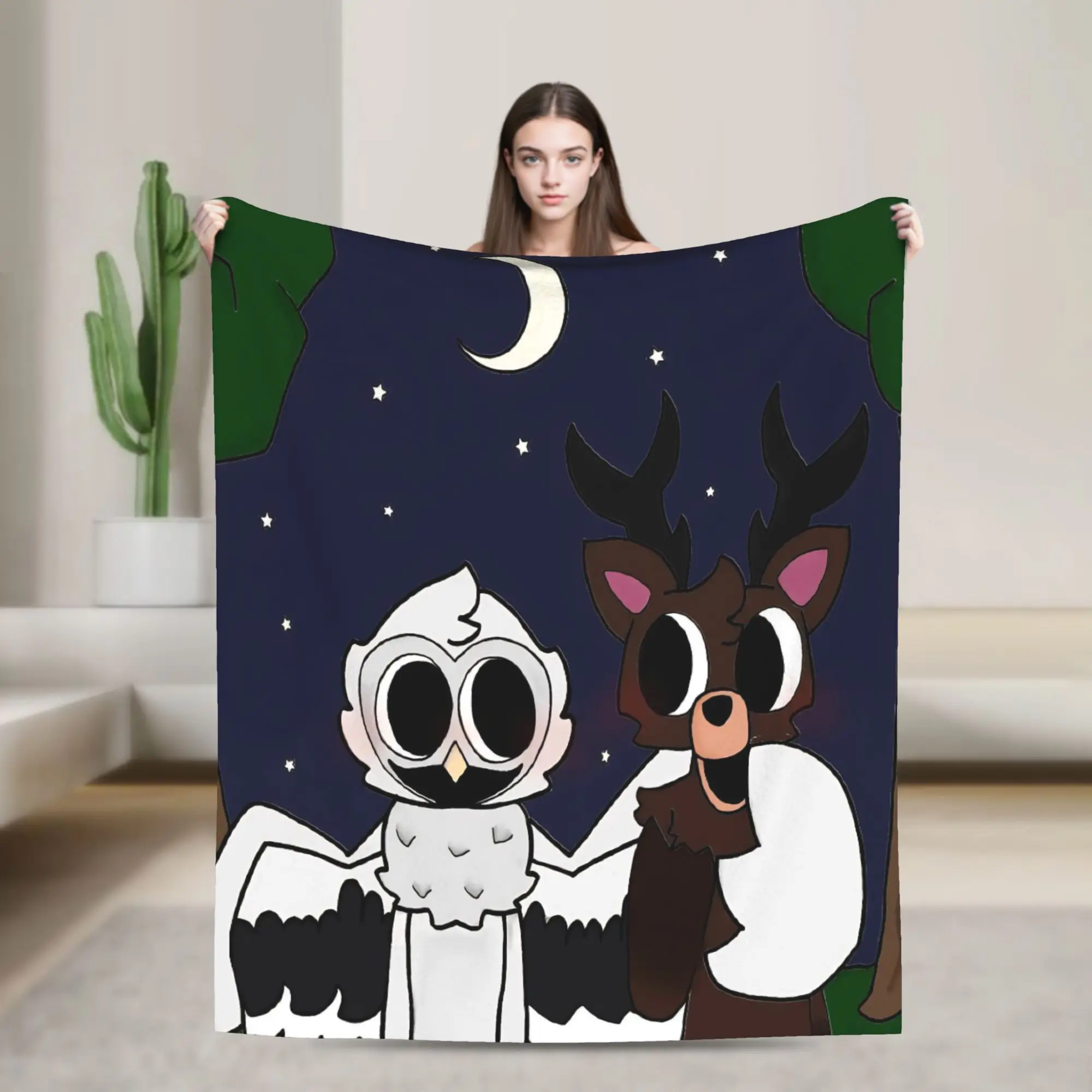 99 Nights in the Forest Blanket Survival Horror Games Plush Vintage Breathable Throw Blankets for Home Textile Decor