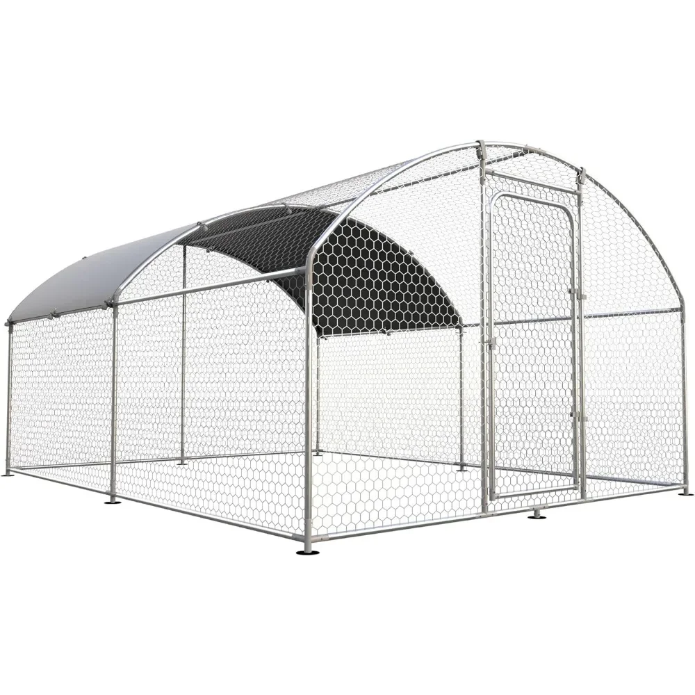 

Large Metal Chicken Coop Chicken Run,Chicken Pen with Water-Resident and Anti-UV Cover,Duck House Outdoor