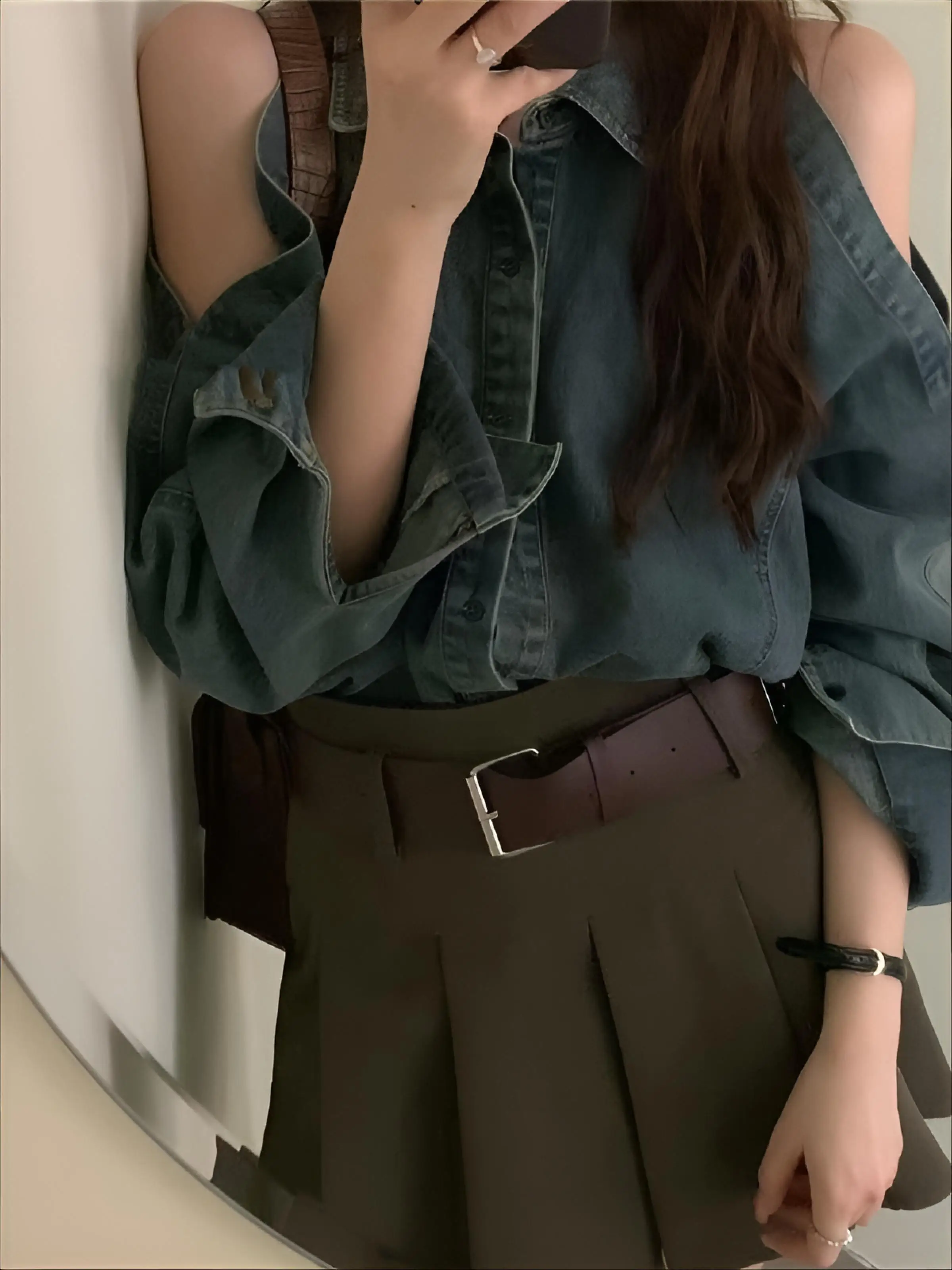 Abrigos vaqueros largos para mujer, primavera juvenil, Tweed, cinturón, Festival a juego, encaje en capas, fajas raglán de estilo francés, dopamina