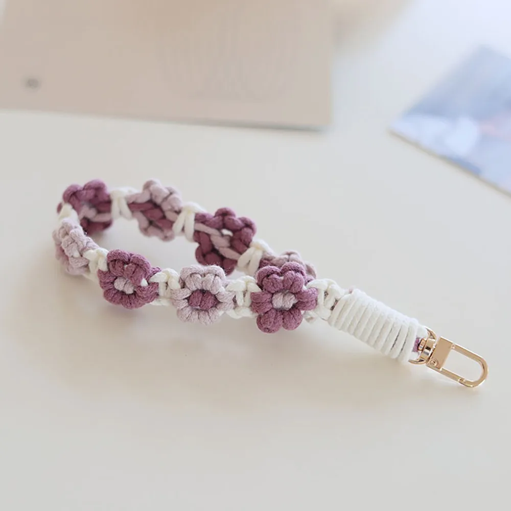 

Cellphone Strap Lanyard Boho Phone Case Rope Phone Wristband DIY Craft Accessories Daisy Flower Keychain Keyring Colorful