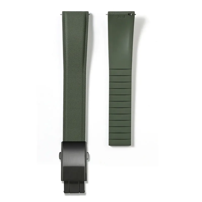 CTS Fluorkautschuk-Uhrenarmband 18mm 19mm 20mm 21mm 22mm 23mm 24mm FKM Schnellverschluss Universal Herren Damen Uhrenband zum Zuschneiden