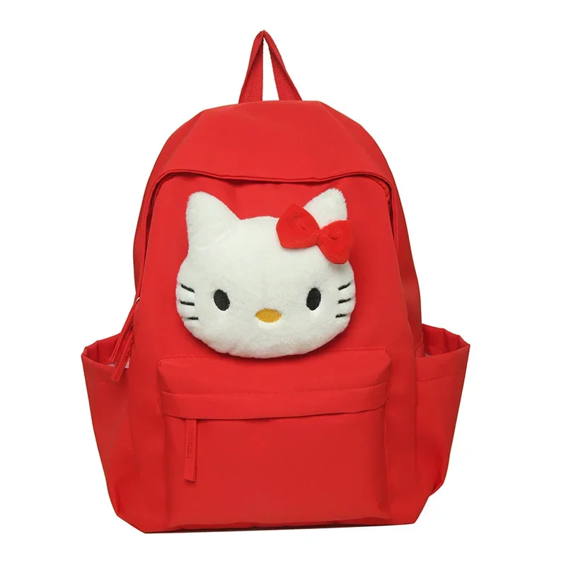 Sanrio Hello Kitty estudante mochila, desenho animado, leve e grande capacidade, mochila casual bonito, novo