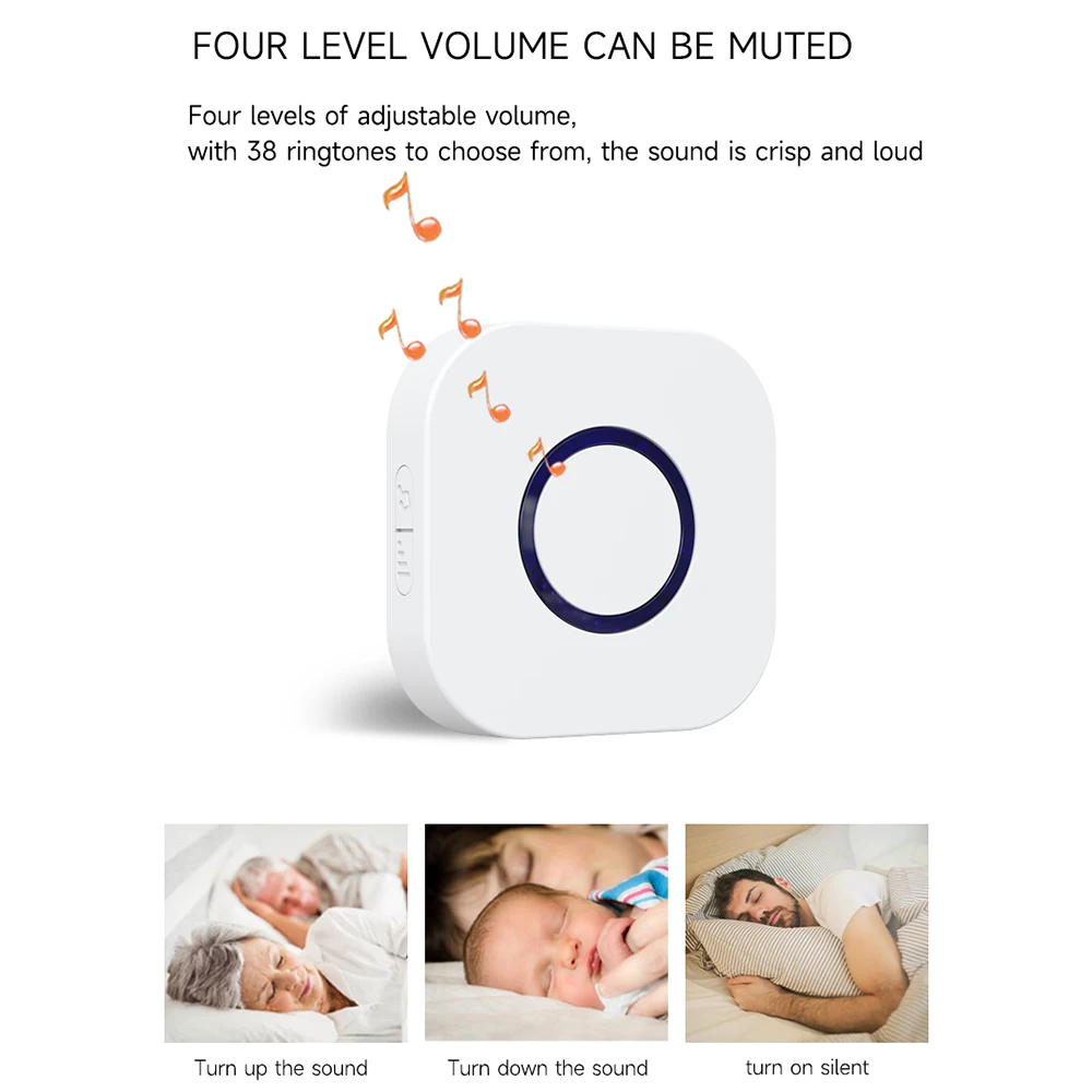 433MHz Wireless Caregiver Pager Call Button Nurse Alert System Call Bell alarm for Home Elderly Patient Emergency SOS