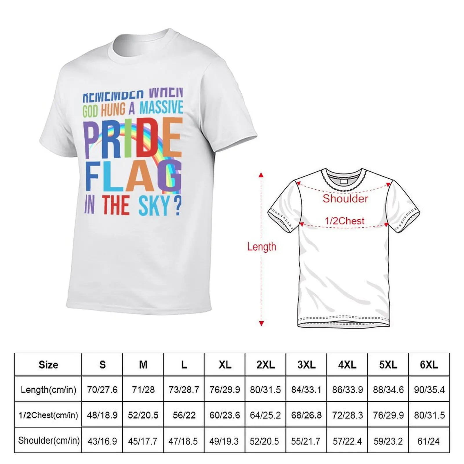 Remember When God Hung a Pride Flag in the sky T-Shirt anime tshirt street wear Men's t-shirt