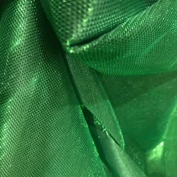 Non Elastic Mesh Fabric Green Dots Bright Line Hard Textured Cloth DIY Apparel Sewing By The Meter Wholesale