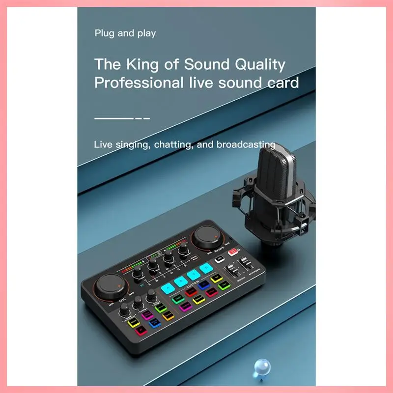

N91R-New H500 Sound Card Live Broadcast 12 Electronic Tone Sound Card Audio Soundcar Voice Changer For Mobile Phone Computer
