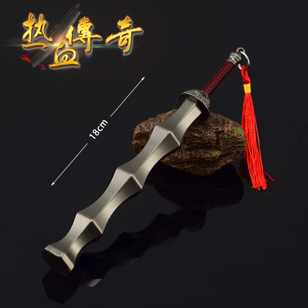 Mir2 Weapon Staff of Judgment 18cm Legend Game Peripheral Metal Material Katana Uncut Blade Weapon Model Gifts Toys for Boys