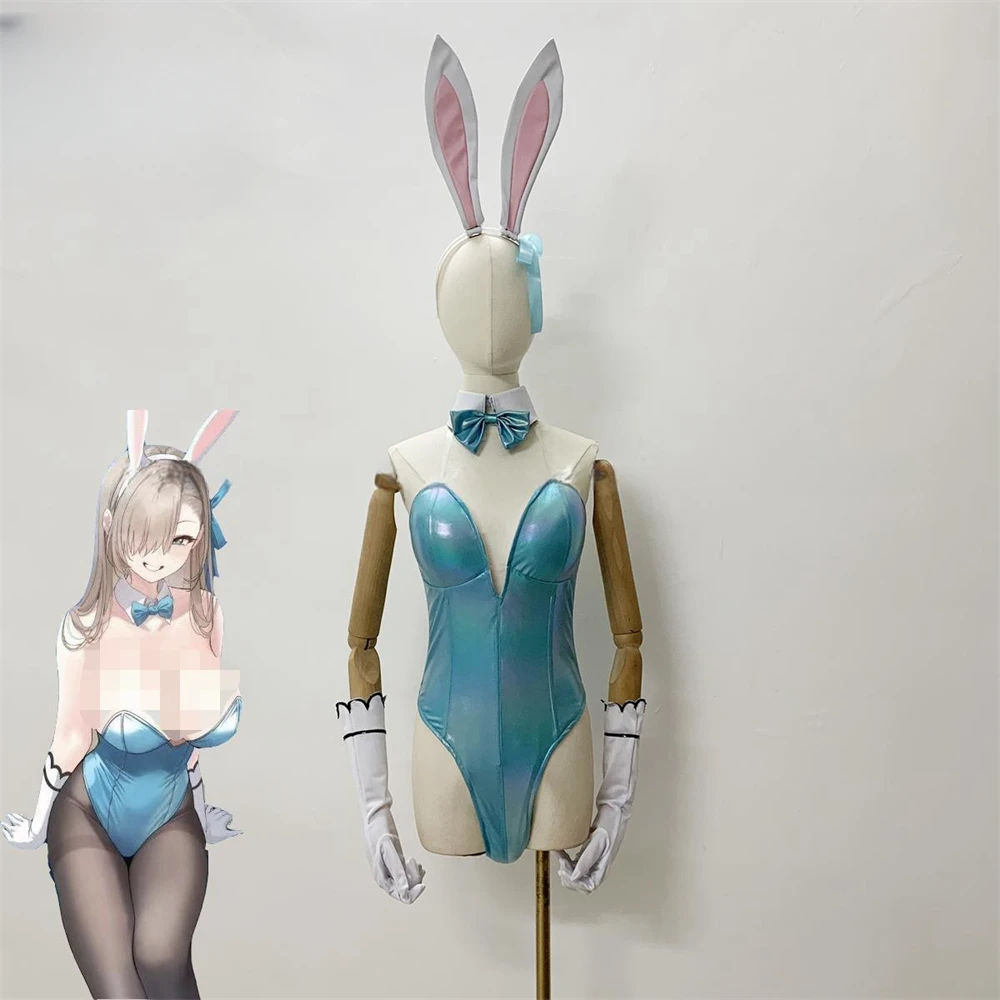 

AGCOS Custom Size Azur Lane Asuka Itinose Bunny Girl Cosplay Costume Woman Leather Jumpsuits Sexy Cosplay