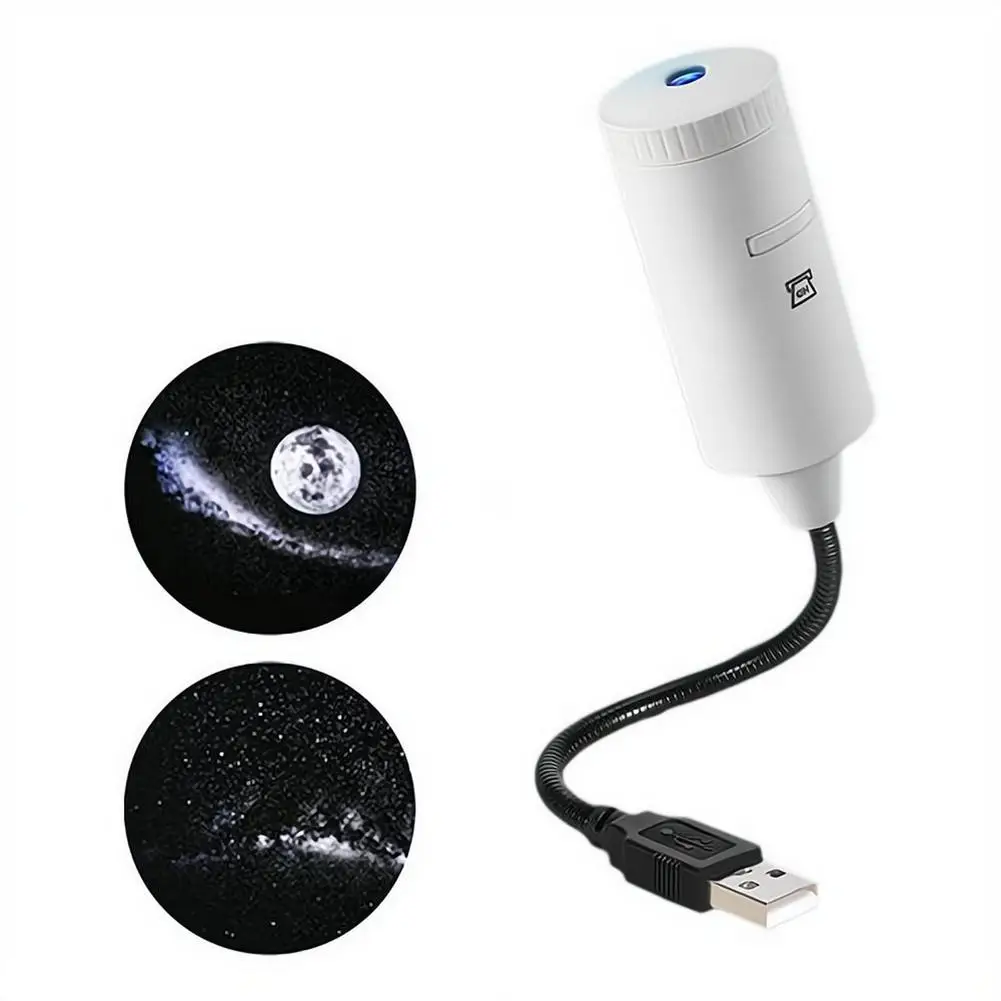 Milky Way Moon Starry Sky Projector USB Flexible Gooseneck Star Night Light Ceiling Decor Projection Lamp ﻿