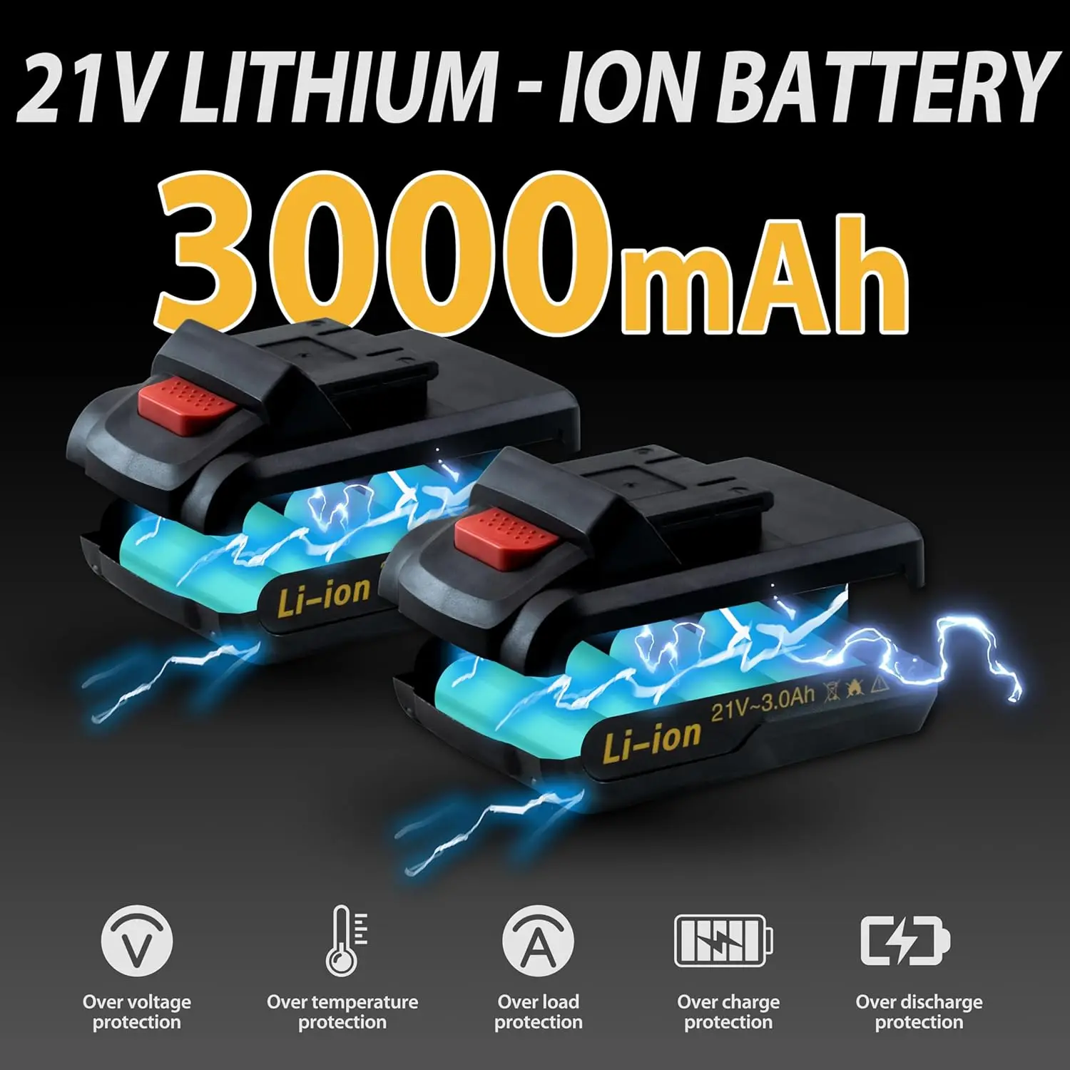 21Vコードレスドリルセット（バッテリー2個、基本工具付き、家庭修理DIY用）