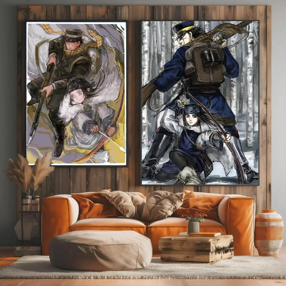 anime G-Golden Kamuy-Y Painting Calligraphy Elegant Botanical Decor for Living Room Modern Interior Design