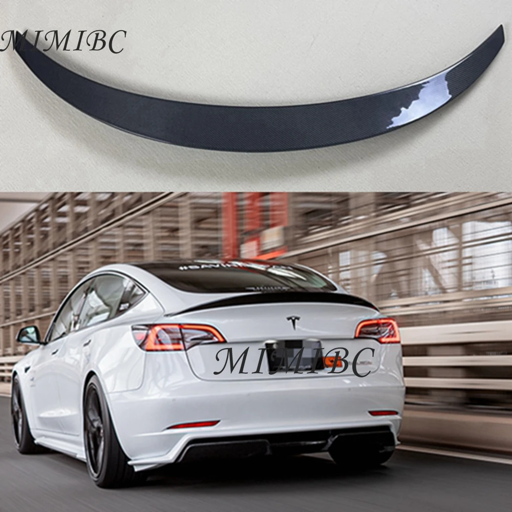 

FOR Tesla Model 3 TK Style Carbon fiber Rear Spoiler Trunk wing 2019-2022 FRP Forged carbon