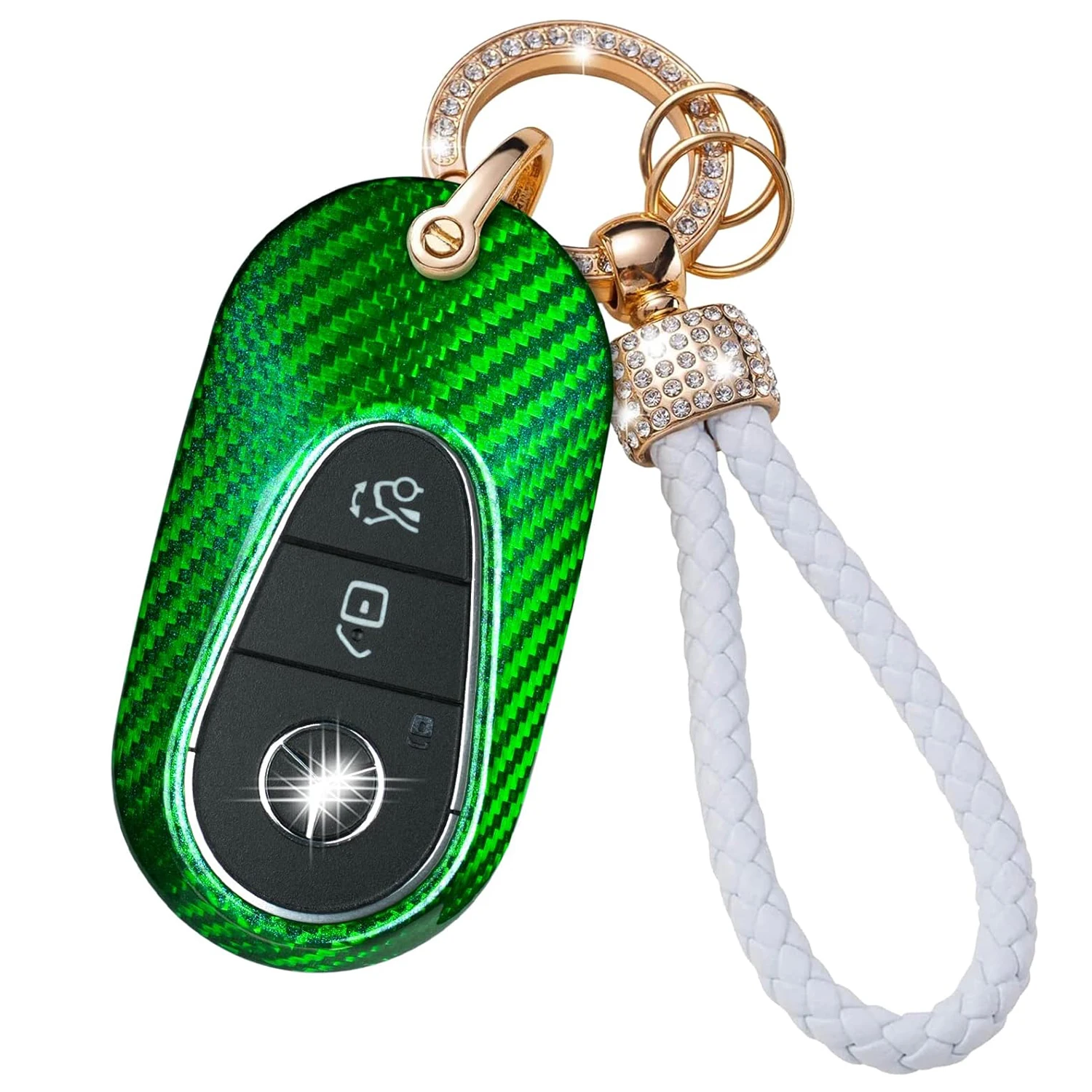 Carbon Fiber Key Fob Case Shell Cover Protector for Benz EQS450 EQE350 S580 C300 C-Class S-Class G-Class E-Class Car Accessorie