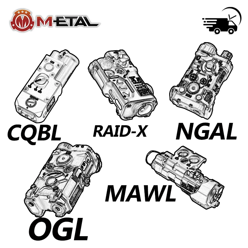 

All Metal CQBL MAWL NGAL RAID-X OGL M300 M600 Flashlight PEQ-15 Weapon Scout Light