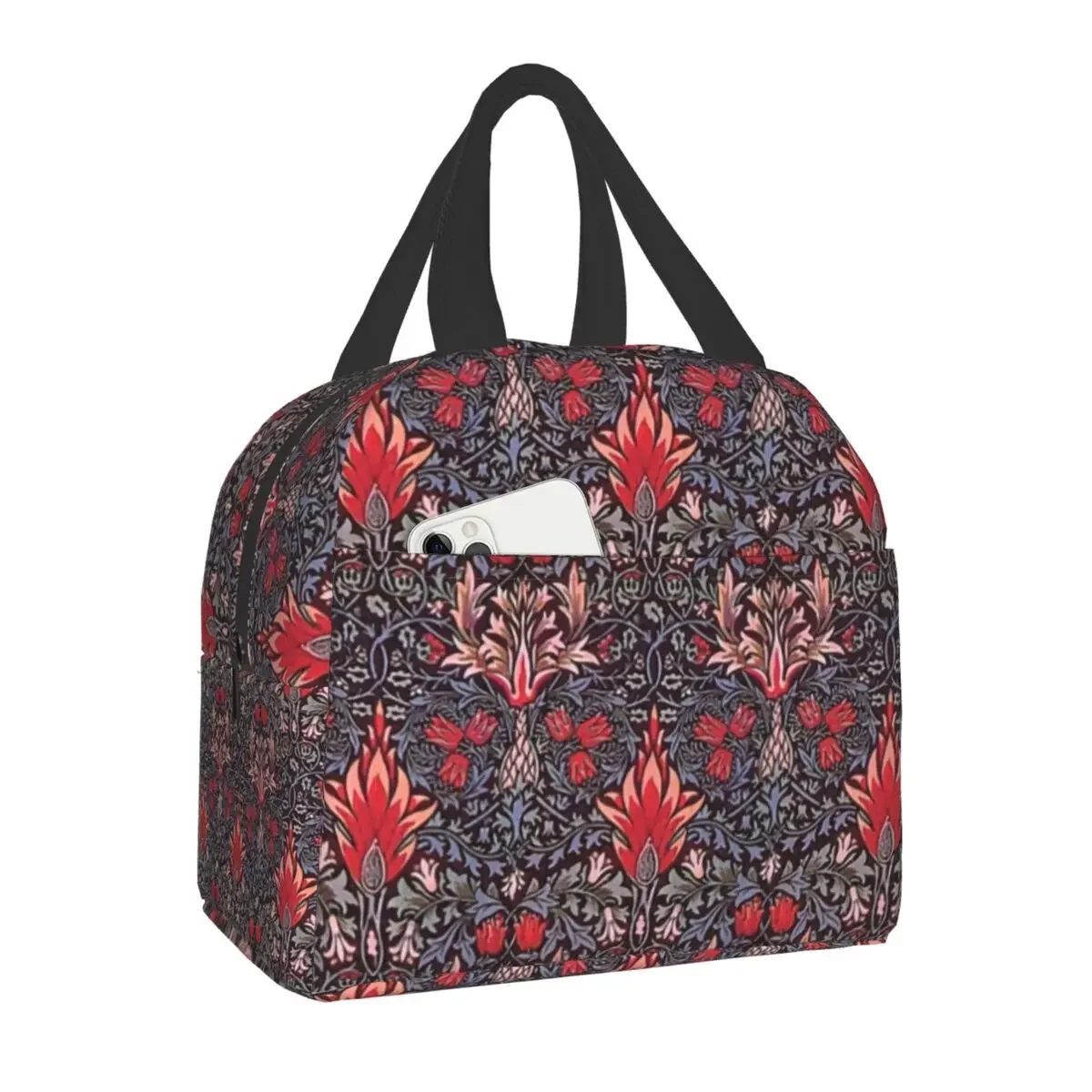 William Morris Compton Floral Pattern Lunch Box for Women Multifunction Cooler Thermal Food Insulated Lunch Bag Office Work