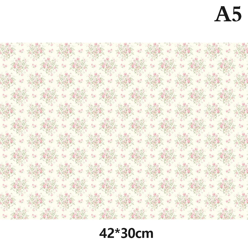 Papier Peint Autocollant Floral – 48x36 Cm – Échelle 1/6 Et 1/8 – Maison De Poupée – DIY