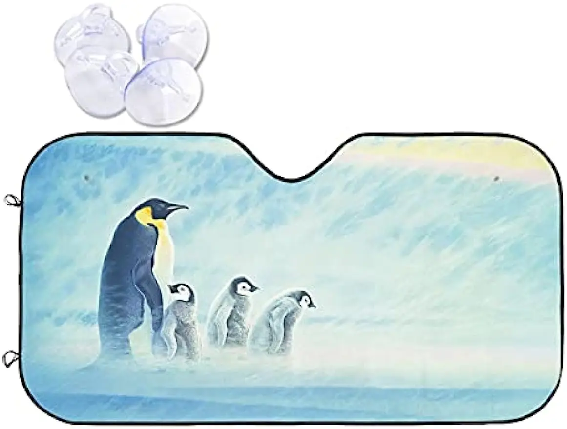 

Penguin Print Car Windshield Sun Shade Auto Sunshade for Car Truck SUV Blocks Rays Sun Visor Protector Keeps Vehicle Cool