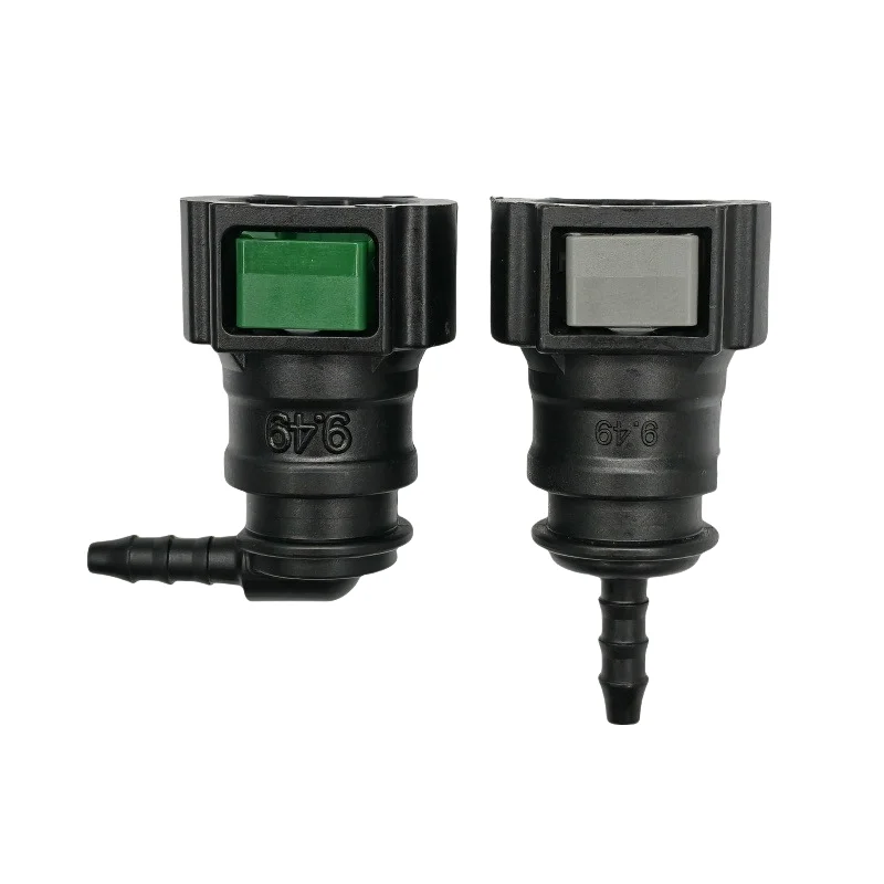 high quality 9.49mm ID3 SAE 3/8 Fuel pipe plastic QUICK fittings double clip Fuel line connector for VW Volkswagen 2pcs a lot