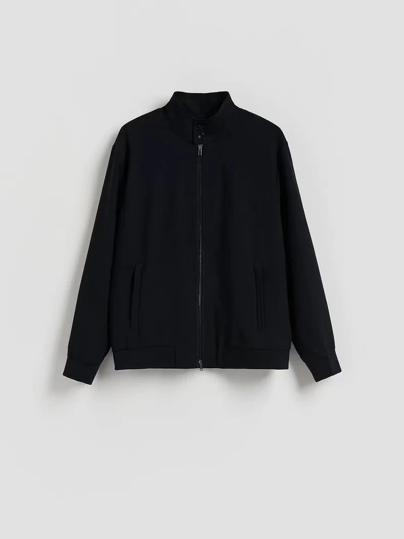 Casual Men's Stand Collar Jacket Thin Outerwear Commute Style Long Sleeve Zipper Closure Other Material 100% Spring Season