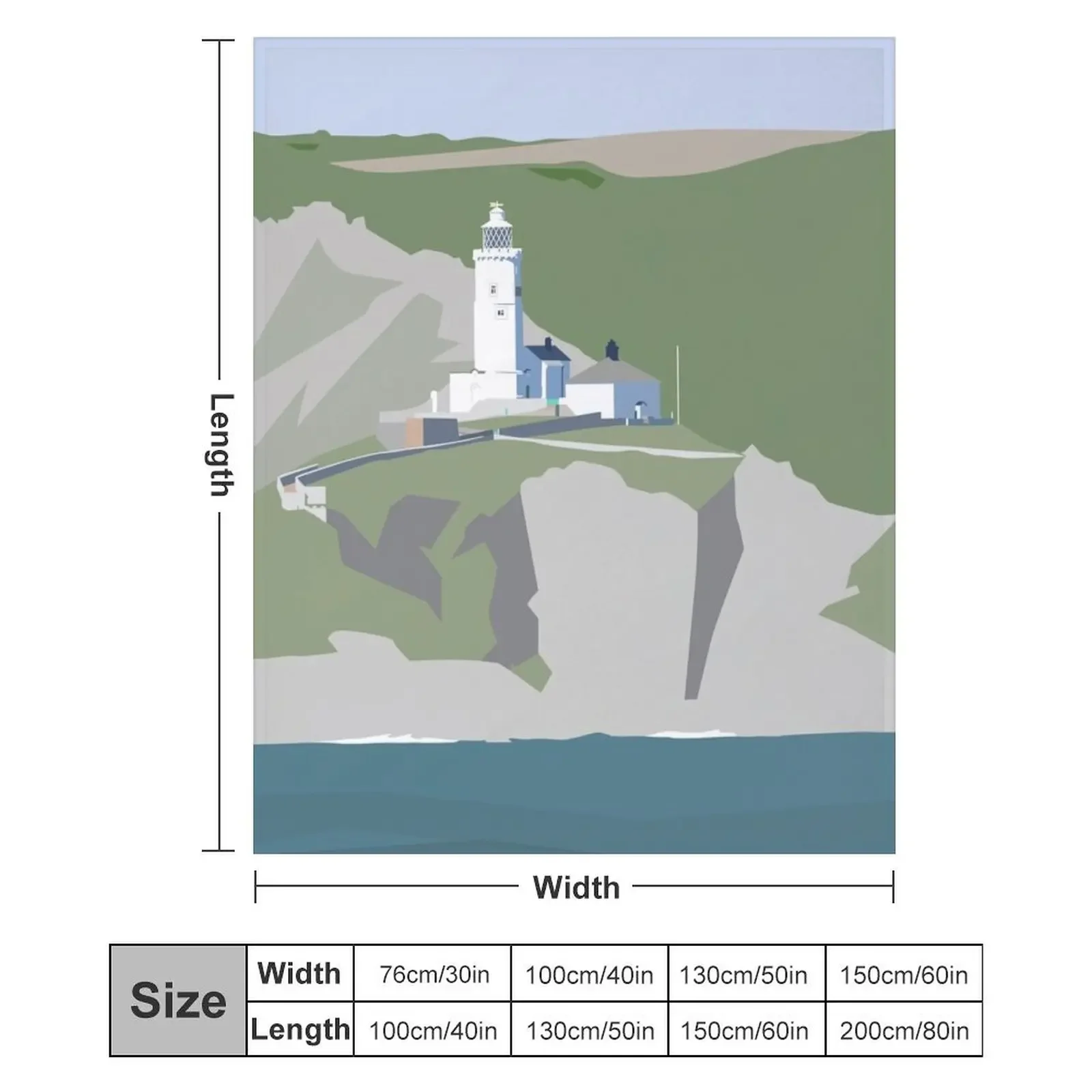 بطانية رمي منارة نقطة البداية من البحر، بطانيات فردية مزخرفة للشتاء الدافئ