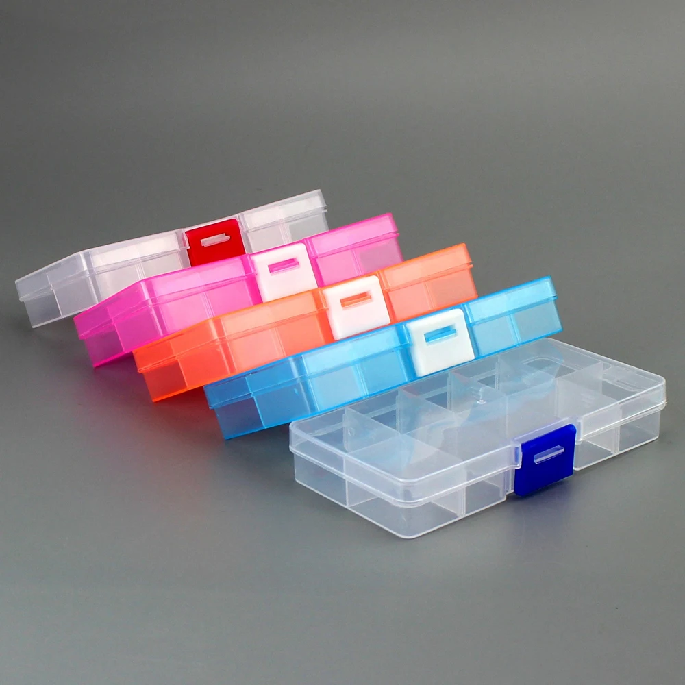 10Compartments Pouch Storage Box Transparent Fishing Lure Square Fishing Box Spoon Hook Lure Tackle Box Fish Accessory Box