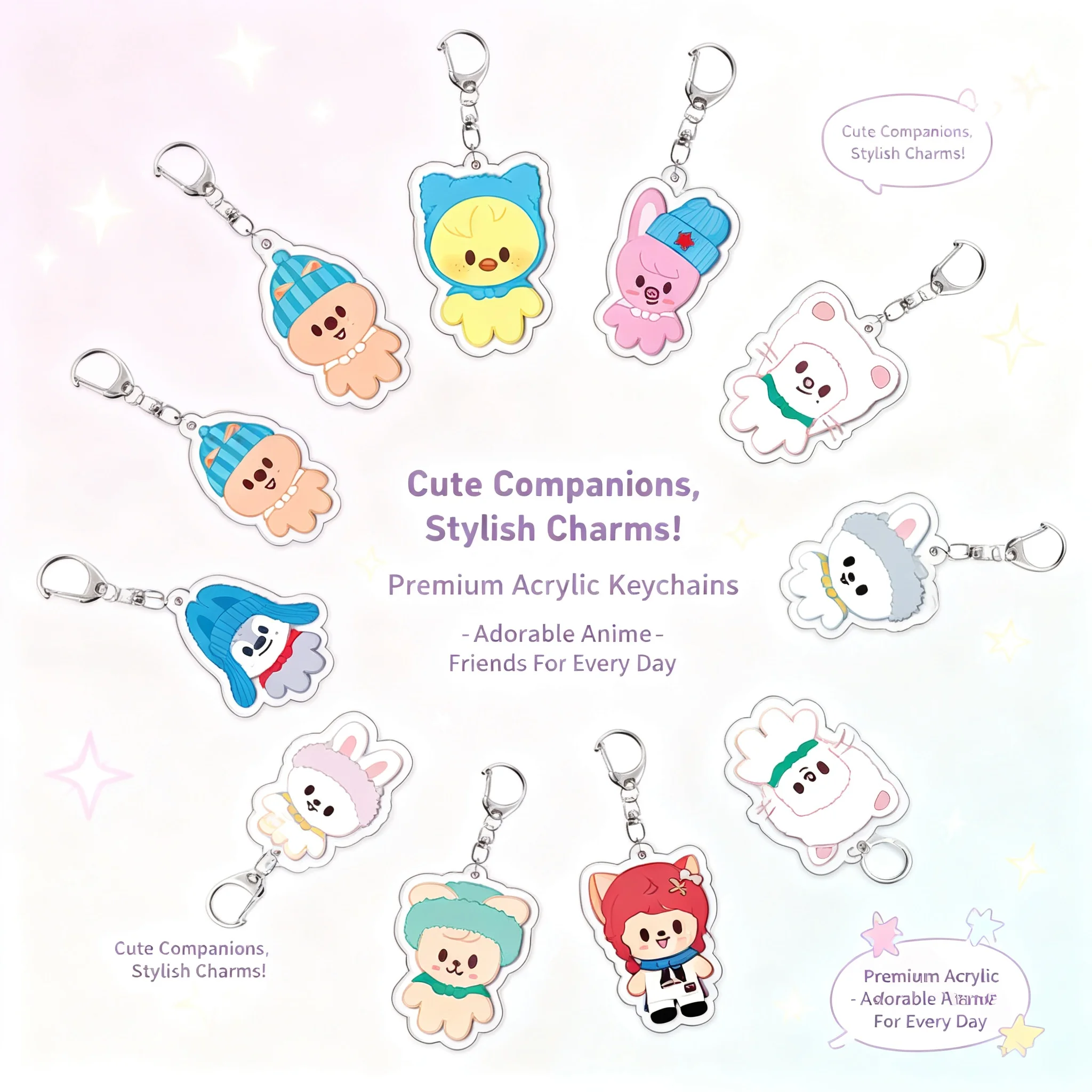 

STRAY KIDS ATE POP-UP MD Acrylic Double-Sided Keychain Cute Backpack Charm Layered Design Kpop Merchandise Fan Gift Accessories