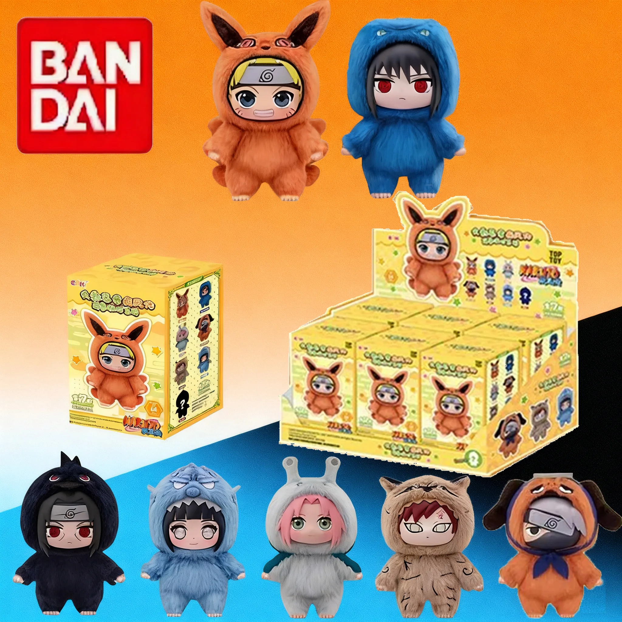Naruto Shippuden Party Series Uzumaki Naruto Figura de peluche Caja ciega - Juguete de peluche Bandai para colección y regalo