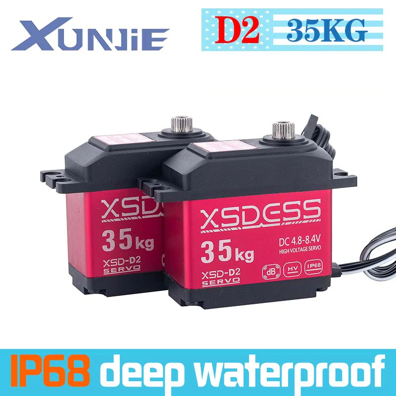 35kg Rc Servo Ip68 Metal Waterproof Servo For Rc 1/10 1/8 Traxxas Trx4 Axial Scx10 Yikong Crawler Car Robot Truck Robot Parts