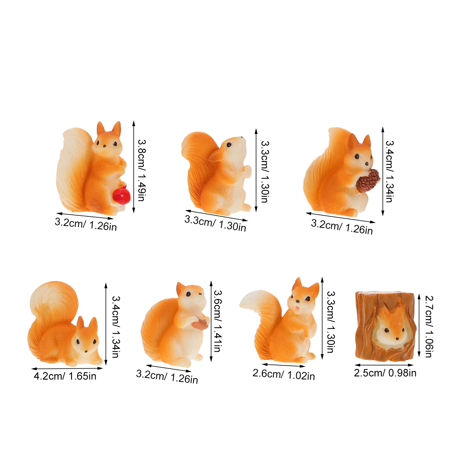 7 قطعة زينة السنجاب الراتنج الصغيرة نابض بالحياة السنجاب حديقة الحلي DIY بها بنفسك الطحلب المشهد ديكور شخصيات الغابات المصغرة