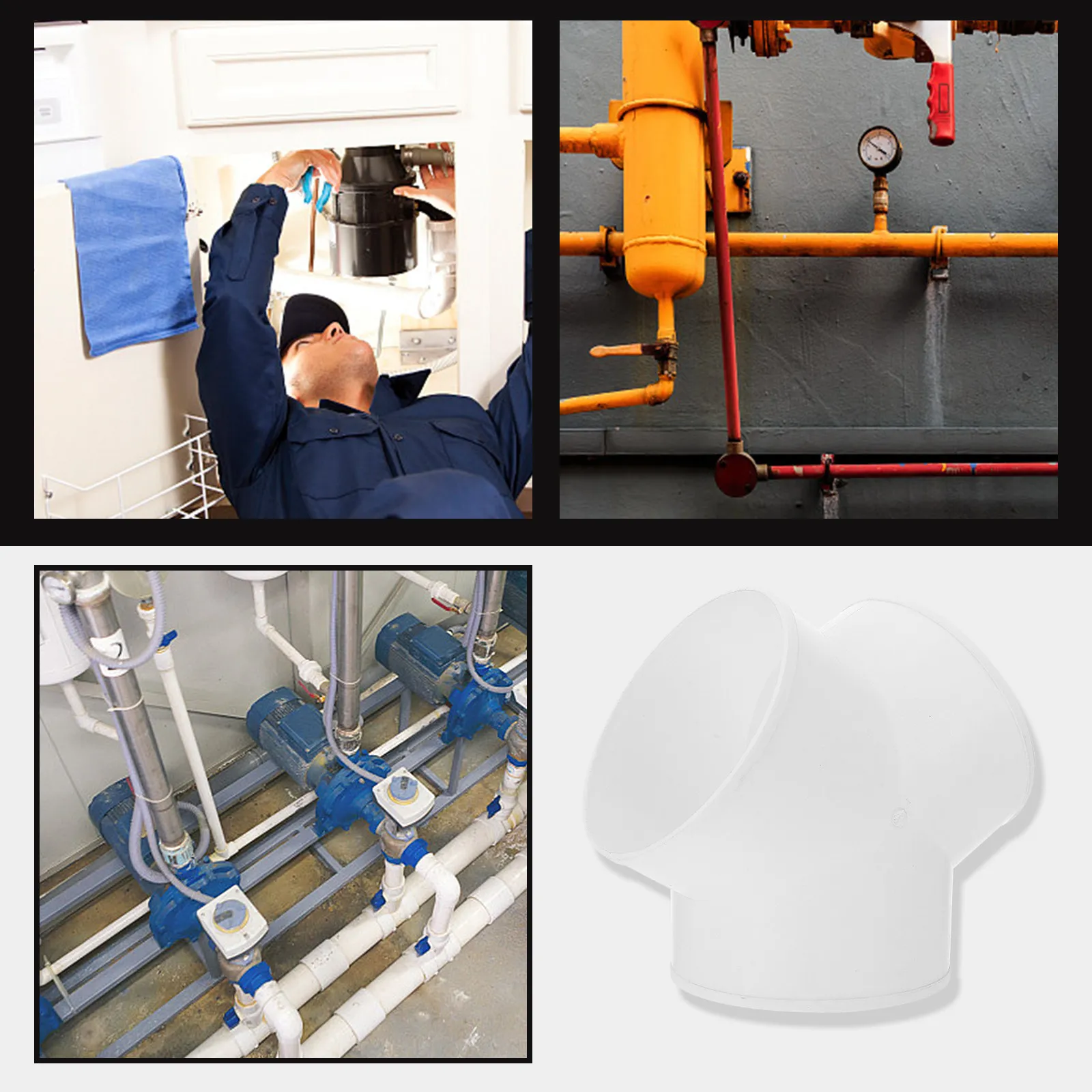 1Pcs Weather-Resistant ABS Three-Way Duct Splitter Y-Shaped Hose Adapter for Exhaust Fan Ventilation Project Duct Connector