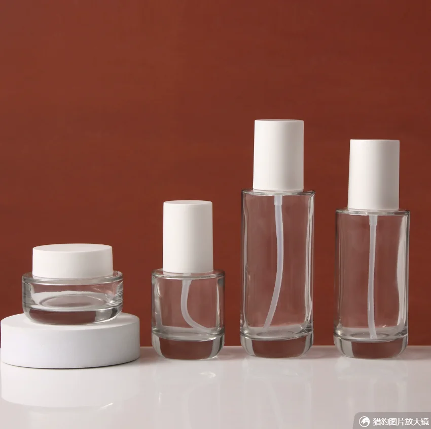 

30ml-120ml clear glass bottle black pump serum/lotion/emulsion/foundation/essence toilet toner water skin care cosmetic packing